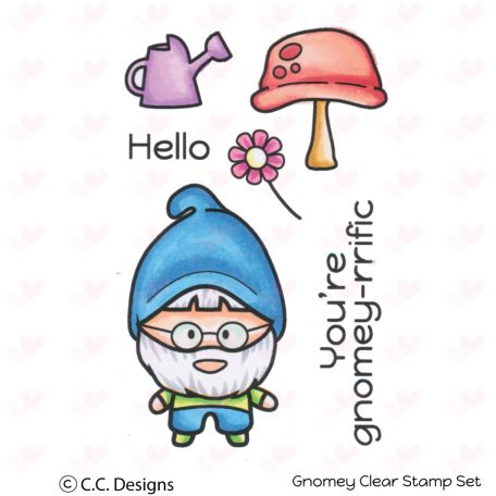 C.C.Designs Szilikonbélyegző + Vágósablon - Gnomey - Törpe -  Clear Stamps & Die (1 csomag)