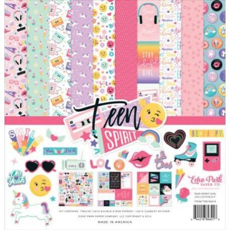 Papírkészlet 12", Echo Park Teen Spirit Girl / Collection Kit -  (1 csomag)