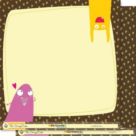 Scrapbook papír 12", Little Monsters / No1 - kétoldalas (1 lap)