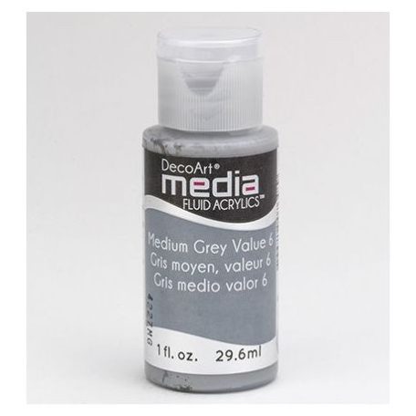Akril festék - matt 29.6ml, Medium Grey Value 6 / DecoArt Media® Fluid Acrylics (1 db)