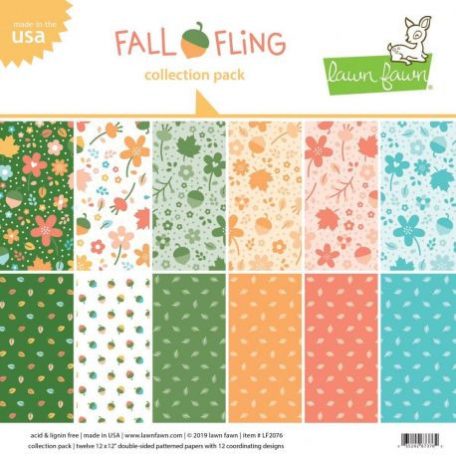 Papírkészlet 12", Fall Fling / Double-Sided Collection Pack - Kétoldalas (1 csomag)