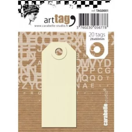 Címke , 26x60mm / Carabelle Tag -  (20 db)