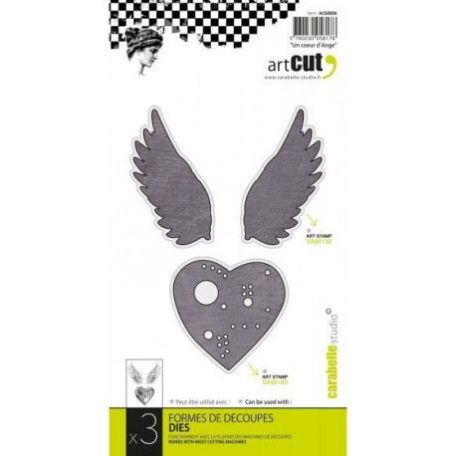 Vágósablon , heart with wings / Carabelle Art Cut -  (1 db)