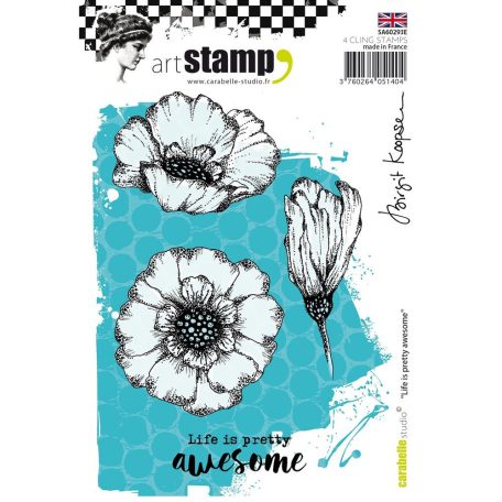 Gumibélyegző A6, life is pretty awesome / Carabelle Art Stamp -  (1 db)