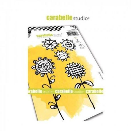 Gumibélyegző A6, crayoned Florals / Carabelle Art Stamp -  (1 db)