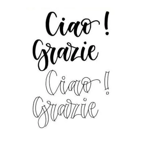Szilikonbélyegző A6 - handletter -   Ciao - Grazie (IT) Carla Kamphuis / CE Clear Stamps (1 db)