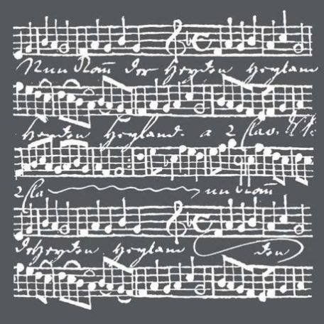 Stencil 18x18cm, Music Scores / Stamperia Thick Stencil  -  (1 db)