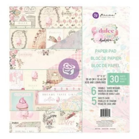 Papírkészlet 12", Prima Marketing Dulce / 12x12 Inch Paper Pad -  (24 lap)