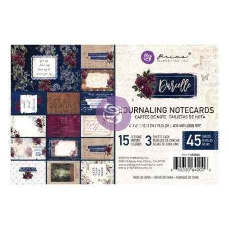 Komment kártya , Prima Marketing Darcelle / 4x6 Journaling Cards -  (45 lap)