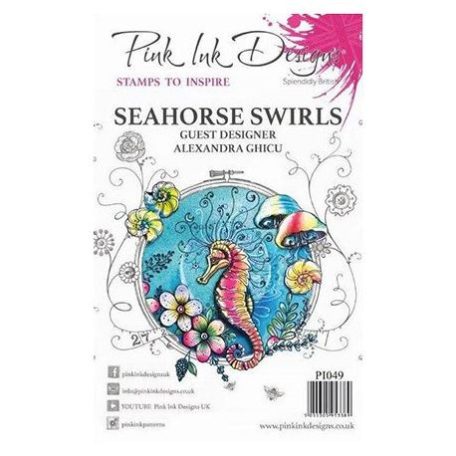 Szilikonbélyegző A5, Pink Ink Designs Clear Stamp / Seahorse Swirls - Animals (1 db)