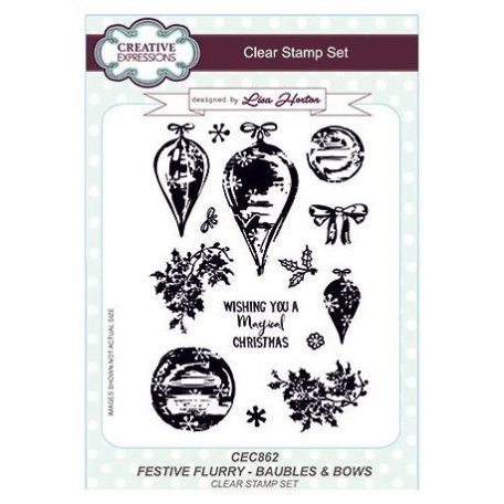 Szilikonbélyegző , Creative Expressions Clear Stamp Set / Baubles & Bows (1 csomag)
