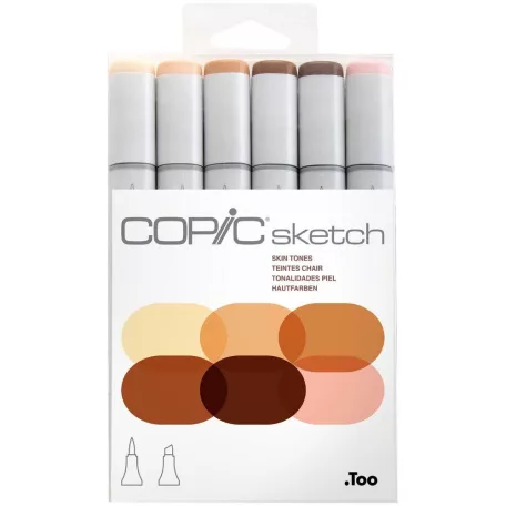 COPIC Sketch Grafikai filctoll készlet Bőr árnyalatok - Skin Tones / Portrait (6 db)
