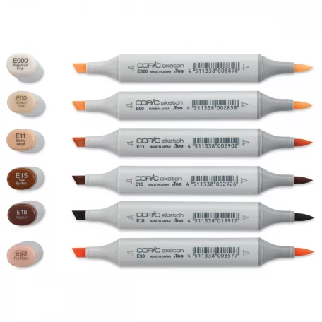 COPIC Sketch Grafikai filctoll készlet Bőr árnyalatok - Skin Tones / Portrait (6 db)