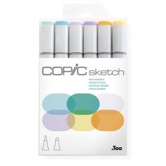   COPIC Sketch Grafikai filctoll készlet Világos pasztelszínek - Pale Pastels (6 db)