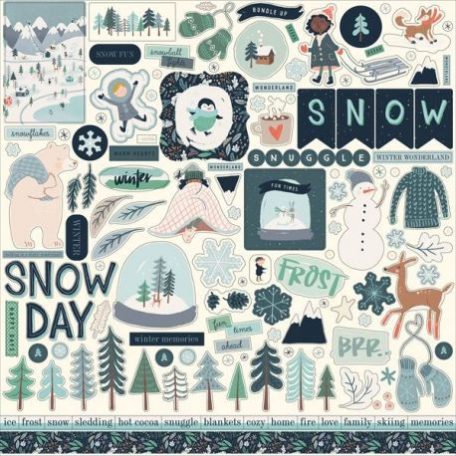 Carta Bella Matrica 12" (30 cm) - Snow Much Fun - Element Sticker (1 ív)