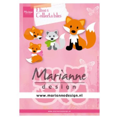 Vágósablon COL1474, Marianne Design Collectable / Eline's Cute Fox -  (1 csomag)