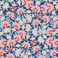   TILDA 100% pamut szövet 110cmX1m, Tilda LazyDays / Josephine - Blue (1 db)