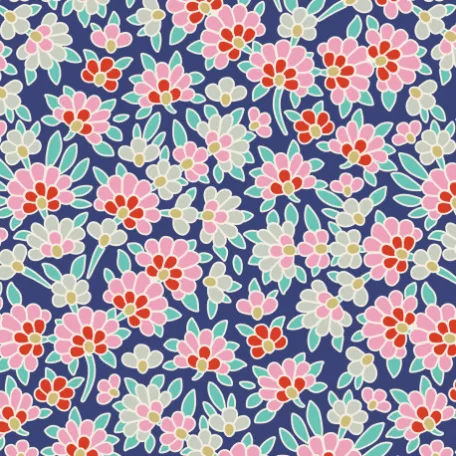 TILDA 100% pamut szövet 110cmX1m, Tilda LazyDays / Josephine - Blue (1 db)