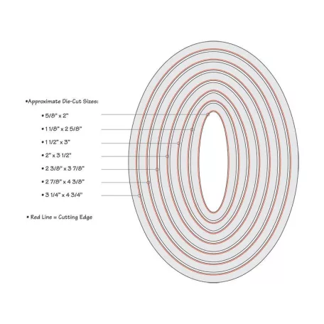Sizzix Vágósablon 657563 - Ovals - Ovális - Framelits (7 db)
