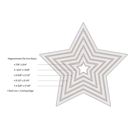 Sizzix Vágósablon 657567 - Stars - Csillagok - Framelits (5 db)