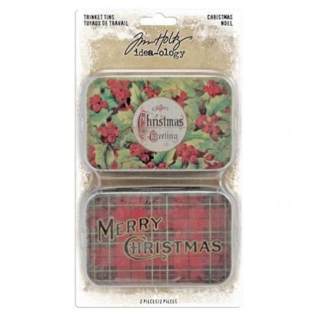 Díszítőelem , Trinket Tins Christmas / Tim Holtz Idea-ology - 2 db (1 csomag)