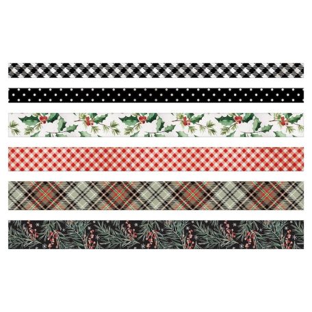 Tim Holtz Dekorációs ragasztószalag Design Tape Christmas Idea-ology (6 db)