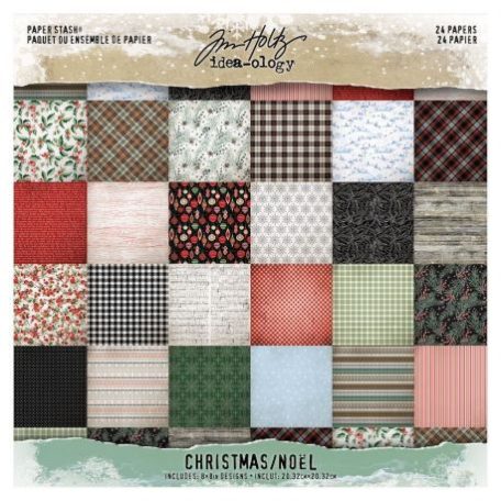 Papírkészlet 8", Mini Stash / Tim Holtz Idea-ology -  (24 lap)