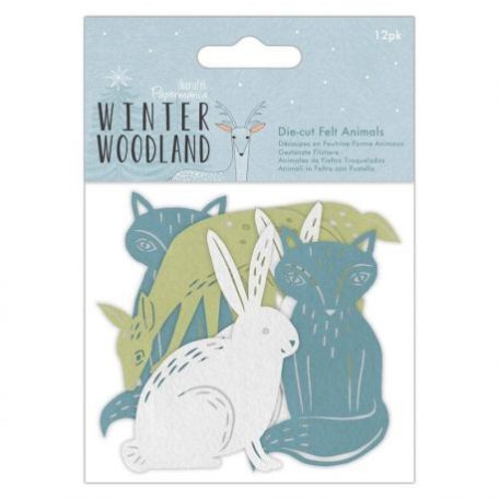 Díszítőelem , Papermania Winter Woodland / Filc kivágatok - Die-Cut Felt Animals (12 db)