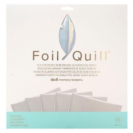 We R Makers Foil Quill Fólia lapok - 12" (30 cm) - Silver Swan - Foil Sheets (15 ív)