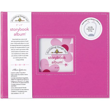 Scrapbook Album  8"X8", Storybook D-Ring Album / Bubble Gum (1 db)
