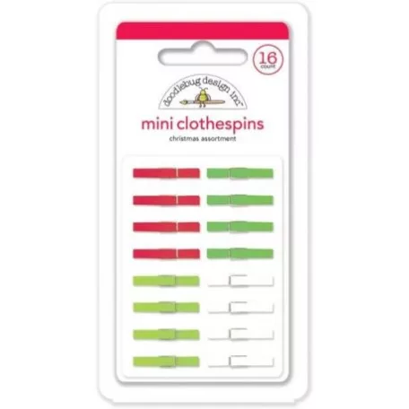 Doodlebug Design Csipesz - Christmas - Mini Clothespins (16 db)
