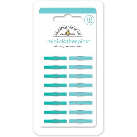 Doodlebug Design mini facsipesz - Swimming Pool -  Mini Clothespins (16 db)