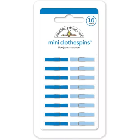 Doodlebug Design Csipesz - Blue Jean - Mini Clothespins (16 db)