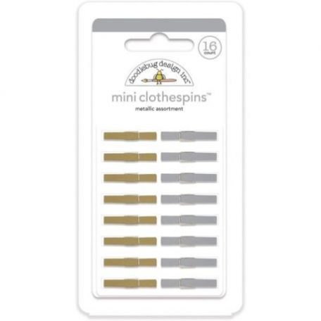 Doodlebug Design Csipesz - Metallic - Mini Clothespins (16 db)