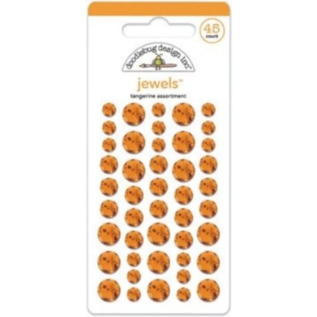 Doodlebug Design Öntapadós strassz - Tangerine / Narancssárga - Jewels (45 db)
