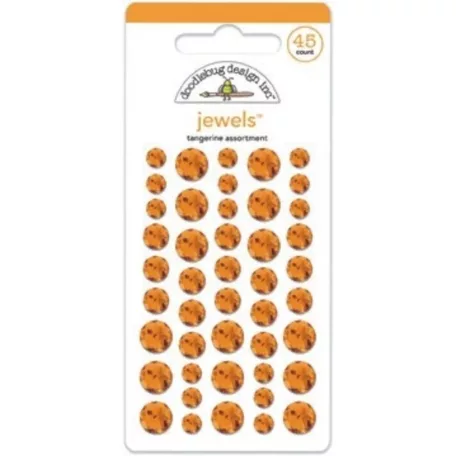 Doodlebug Design Öntapadós strassz - Tangerine / Narancssárga - Jewels (45 db)