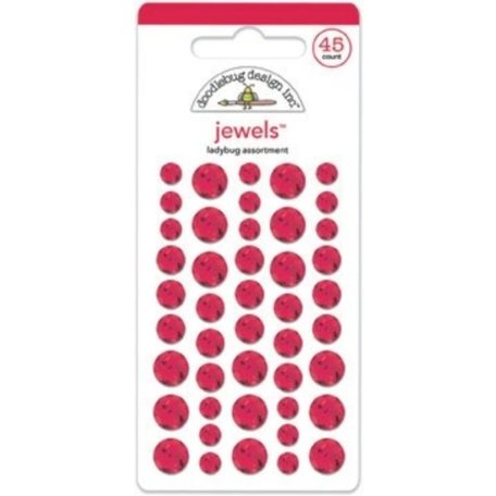 Doodlebug Design Öntapadós strassz - Ladybug  / Piros - Jewels (45 db)