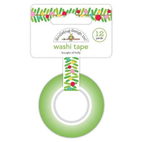 Dekorációs ragasztószalag , Christmas Magic / Boughs of Holly - Washi Tape (1 db)