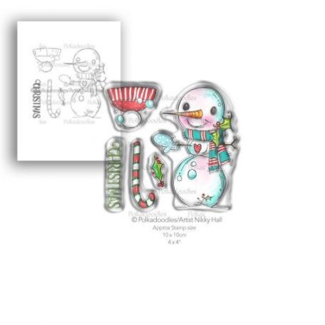 Szilikonbélyegző , Smiley Snowman / Polkadoodles Clear Stamps (1 csomag)
