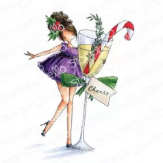   Gumibélyegző , Curvy Girl with Bubbly / Stamping Bella Cling Stamps -  (1 csomag)