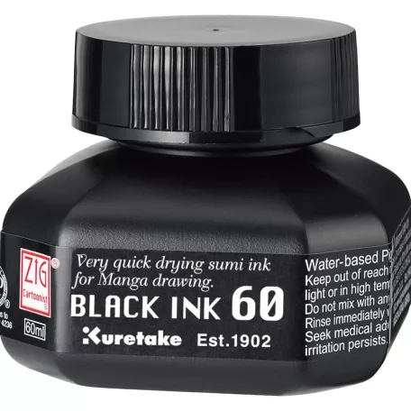 Kuretake Tinta 60 ml Black Ink Fekete (1 db)