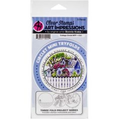   Szilikonbélyegző, vágósablonnal , Cottage / Art Impressions Circlet Mini TryFolds Stamp & Die Set (1 csomag)