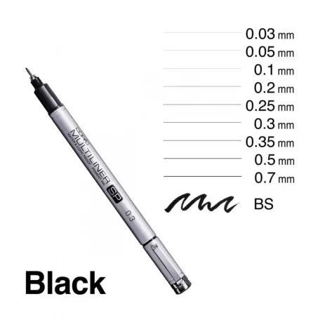COPIC Multiliner SP Tűfilc - 0,35 mm - Fekete - újratölthető (1 db)