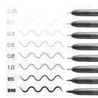 COPIC Multiliner Tűfilc készlet - Fekete (8 db)
