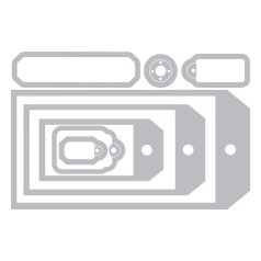   SIZZIX vágósablon, 658784 Sizzix Framelits / Tag Collection - Tim Holtz (1 db)