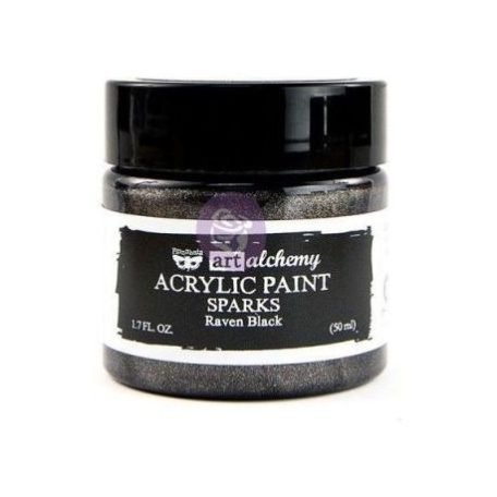 Akril festékek 50 ml, Finnabair - Art Alchemy Acrylic Paint  / Raven Black - Sparks (1 db)