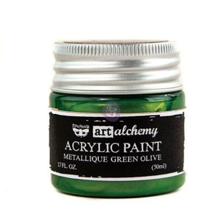 Akril festékek 50 ml, Finnabair - Art Alchemy Acrylic Paint  / Green Olive - Metallique (1 db)