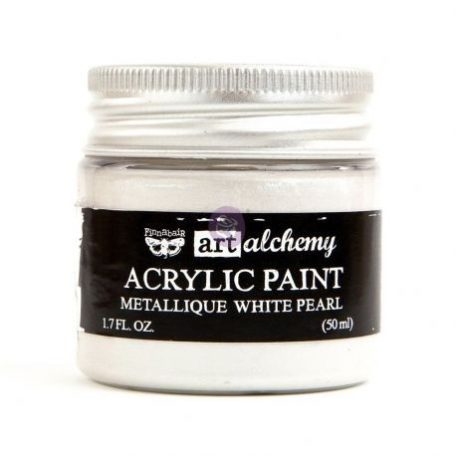 Akril festékek 50 ml, Finnabair - Art Alchemy Acrylic Paint  / White Pearl - Metallique (1 db)