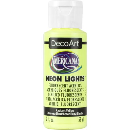 Akrilfesték matt 59ml - Radiant Yellow - DecoArt Americana® Acrylics - Neon Lights (1 db)