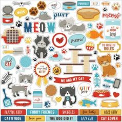   Matrica 12", Echo Park I Love My Cat / Element Sticker -  (1 ív)